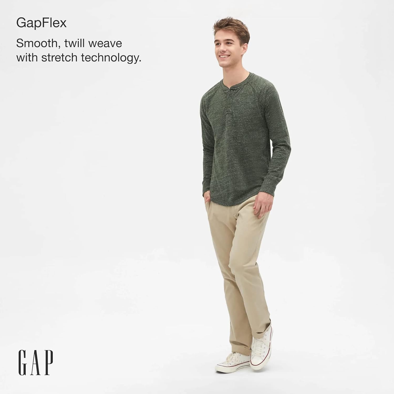 Gap Mens Essential Straight Fit Khaki Chino Pants - Image 3