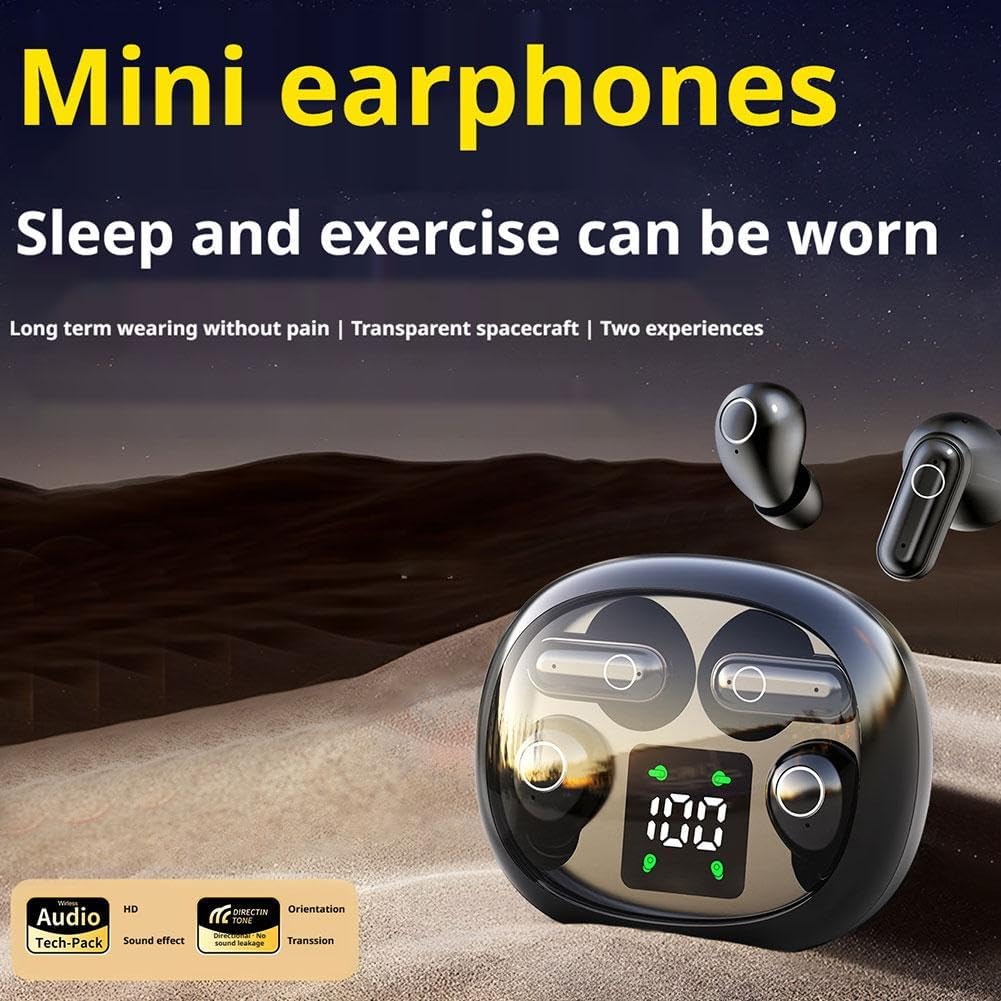 2026 New Ultra Mini 2-Pack Bluetooth Earbuds, 2 Pairs Semi-in-Ear Mini Sleep Earphones,Bluetooth Earbuds in-Ear Noise Cancelling Mic for Side Sports Work,Ear Buds Led Power Display - Image 7