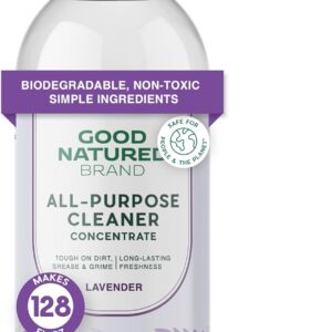 Good Natured Brand All-Purpose Cleaner Concentrate | Multi-Surface Cleaner | Natural Lavender Essential Oil | Multipurpose Cleaner Concentrate All Surfaces | Lavender | 8oz makes 128oz