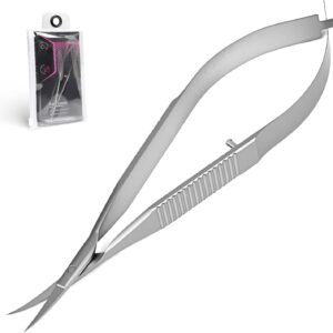 Stainless Steel Cuticle Nippers Swallow Tail Design, Cuticle Trimmer Remover Pusher, Manicure Pedicure Tools Kit with Thin Precision Blade, Non-Slip Grip for Women Men Nail Scissors (Silver)