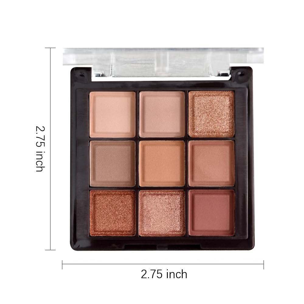 K'APEINE Eyeshadow Palette 9-Colors Nude Eye Shadow Palette Natural Brown Makeup Kit Warm-Toned Highly Pigmented Eyeshadow for Eyes Long Lasting Naturing-Looking for Women-Chocolate - Image 6