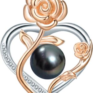 Birthday Gifts for Women Wife- Tahitian Black Pearl Necklace – Valentine’s Christmas Day Mothers Day Build Your Mom Wife Girlfriend Best Gifts for Women