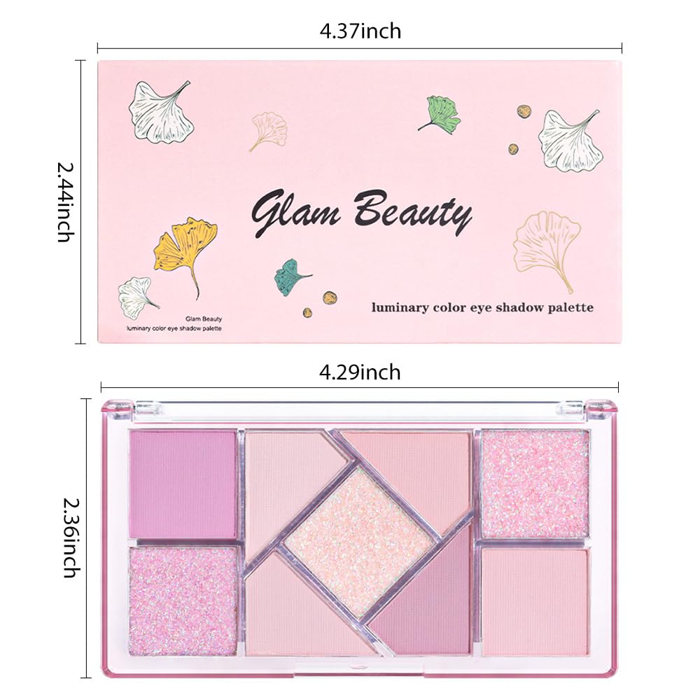 Matte Shimmer purple pink Eye Shadow Palette Makeup,Eyeshadow Long Lasting Waterproof Cruelty-Free, 9 Blendable Shades in Smooth Matte and Shimmer Finishes with Gorgeous Pearls for woman - Image 6