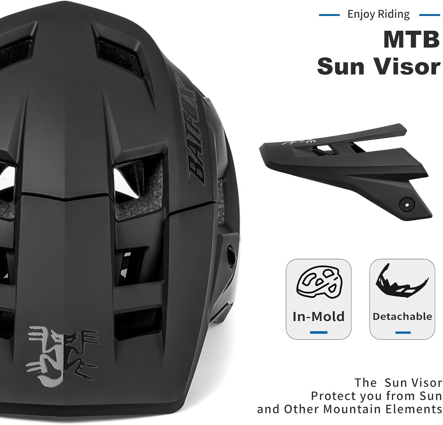 BATFOX Bike Helmet,Mountain Bike Helmet Helmets for Men Women Adults Youth - Image 3