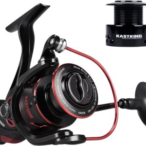 KastKing Sharky Baitfeeder III Spinning Reel 10+1 Shielded Stainless Steel BB – Carbon Fiber Drag for Live Liner Bait Fishing Action