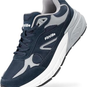 FitVille Wide Walking Shoes for Men Extra Wide Width Sneakers with Arch Support for Flat Feet Heel Pain Relief Plantar Fasciitis – Rebound NEO V1