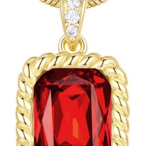 Valentine’s Day Gifts for Her-18K Gold Plated Dainty Square Crystal Birthstone Necklace,Gold Jewelry for Women,Anniversary Birthday Gifts for Women Her Wife Girlfriend Mom Womens Necklace Jewelry