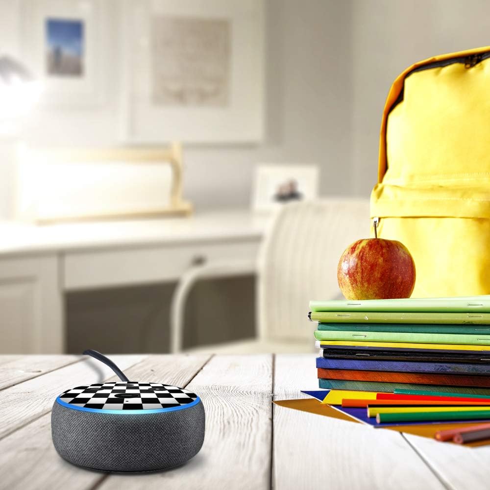 Black and White Checkers - Vinyl Decal Skin Compatible with Amazon Echo Dot 3rd Generation Alexa - Decorations for Your Smart Home Speakers, Great Accessories Gift for mom, dad, Birthday, Kids - Image 5