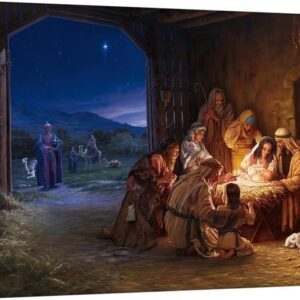 CANVAS ON DEMAND Light of the World Canvas Wall Art Print by Mark Missman, Traditional, Home Decor, Holiday, Christianity Artwork, 16″x12″