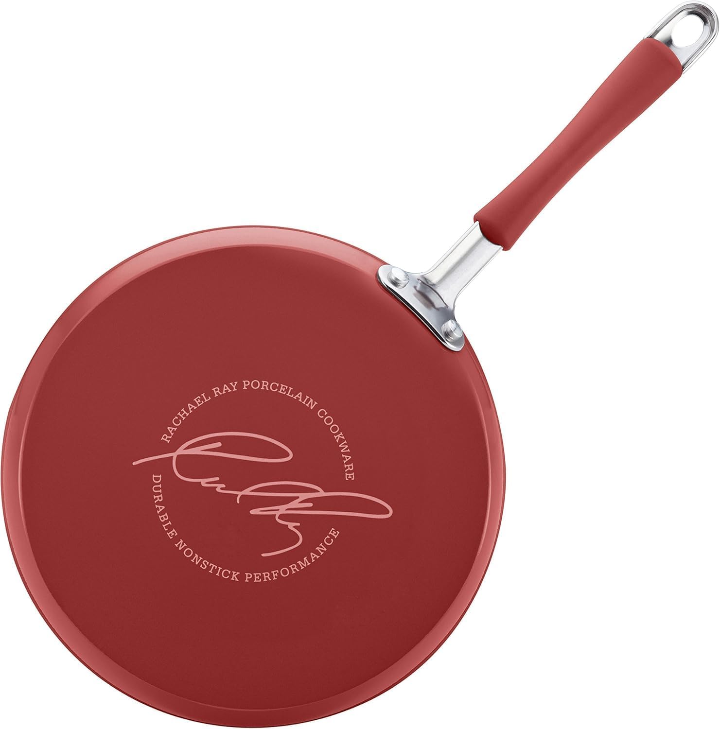 Rachael Ray Cucina Nonstick Cookware Pots and Pans Set, 12 Piece, Cranberry Red - Image 9