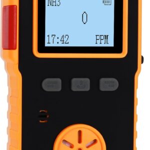 Ammonia Meter, NH3 Gas Leak Detector, 0-100ppm Monitor with 2 Sensitivity Level, Explosion-Proof Industrial Tester, Rechargeable Battery Operated Reader, Alarm Safety for Work Home