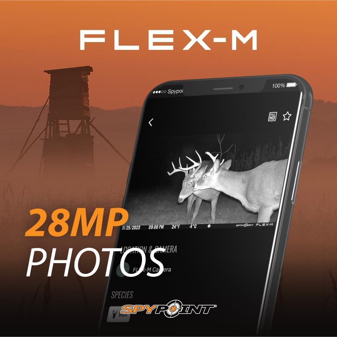SPYPOINT Flex-M Twin Pack Cellular Trail Cameras - 2 SD Cards Included, Best Hunting Accessories, No WiFi Needed, GPS, Night Vision, IP65 Water-Resistant, 28MP Photos, & 720p Videos + Sound (2) - Image 3