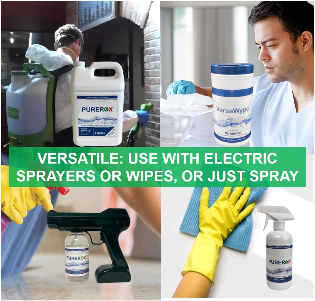 disinfectant (1 gallon) Eliminate 99.9999% viruses, Norovirus, HIV, MRSA and fungi. PUREROX Hypochlorous technology. Hospital Grade. Use Anywhere. No residue.No Rinse. Suitable All Surfaces - Image 6