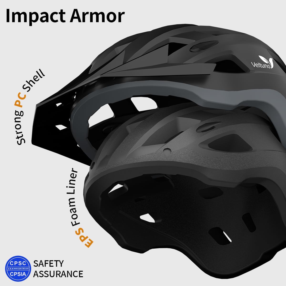 Bike Helmet for Adults, Lightweight Mountain Bicycle Helmet with USB Rechargeable LED Rear Light, Removable Sun Visor for Women, Men, Suitable for Cycling and Commuting - Image 2
