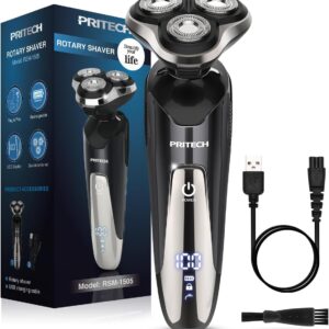 Electric Razor for Men – Rechargeable Electric Shaver for Men, Rechargeable Waterproof Wet Dry Cordless Razor