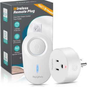 Remote Control Outlet,Remote Light Switch with 15A/1500W and 500 Feet RF Range,No Wiring Needed Smart Plug for Small Electrical Appliance with Anti-Surge 4000V