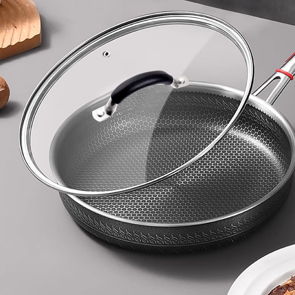 12 Inch Tempered Glass Lid for Lodge 12" Cast Iron Skillets & 7QT Dutch Ovens -Stainless Steel Handle and Rim (12 INCH LID) - Image 4