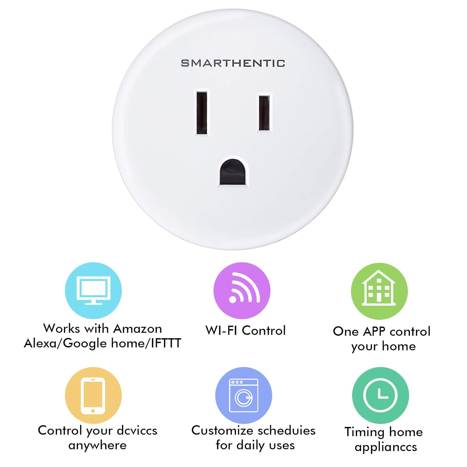 Smart Plug, WiFi Light Switch, Outlet Timer, Amazon Alexa Google Home Voice, APP and Remote Control, Smart Devices, Gadgets, Home Improvement Outlet Extender, 2.4ghz Network, Pack of (1) - Image 2