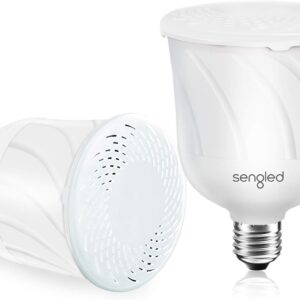 Sengled Pulse LED Smart Bulb with JBL Bluetooth Speaker, App Controlled Up to 8 BR30 LED Light Bulbs with Starter Kit, E26 Base, Compatible with Amazon Alexa, White, 2 Pack