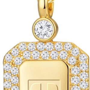 Gold Initial Necklaces for Women, Letter Necklace for Her Birthday Yellow Gold Initial Pendant Necklace with Rope Chain, Women Jewelry Gifts for Her Wife Girlfriend