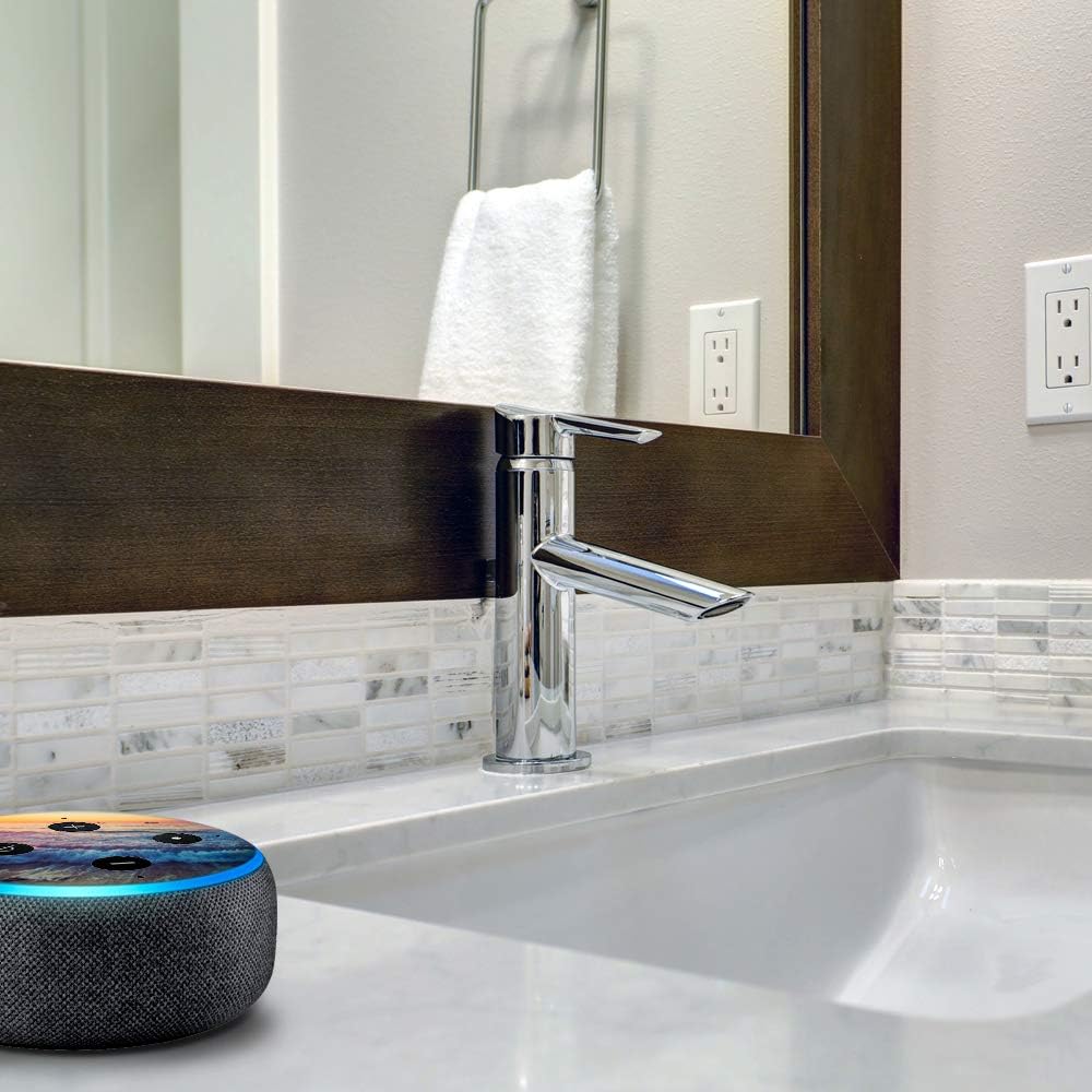 Beach Tide Water Rocks Sunset - Vinyl Decal Skin Compatible with Amazon Echo Dot 3rd Generation Alexa - Decorations for Your Smart Home Speakers, Great Gift for mom, dad, Birthday, Kids - Image 6