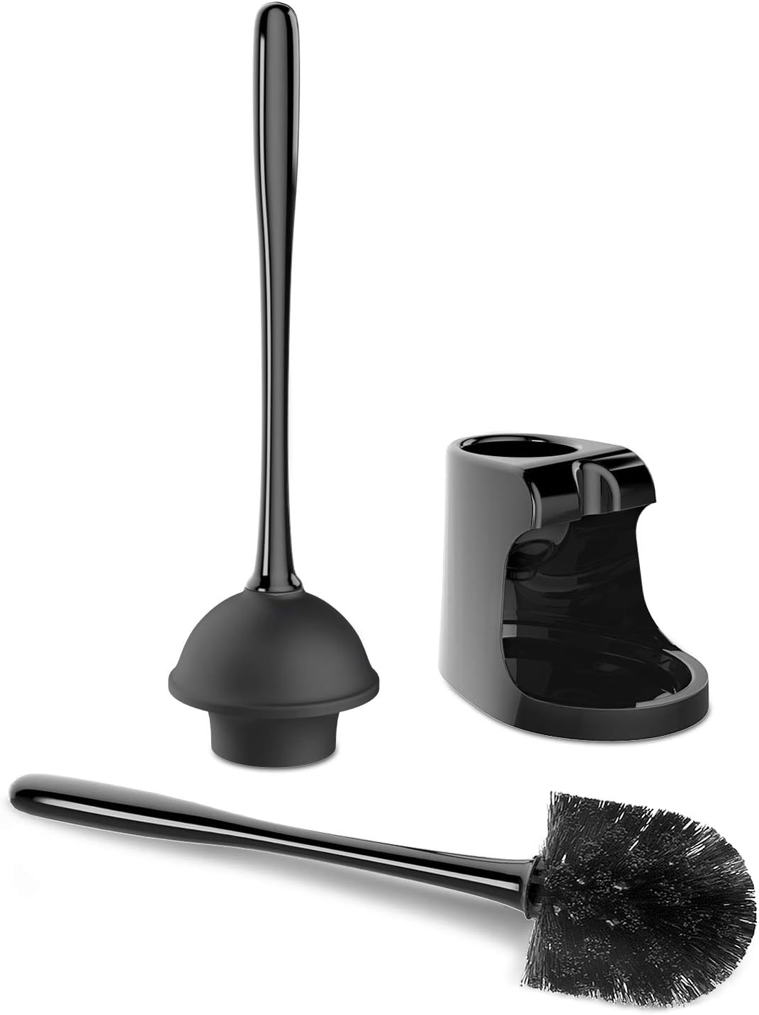 MR.SIGA Toilet Plunger and Bowl Brush Combo for Bathroom Cleaning, Black, 1 Set - Image 4