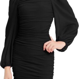 EXARUS Girls Formal Dress Teen Long Sleeve/Cami/One Shoulder Dance Tweens Party Tight Bodycon Cocktail Dresses