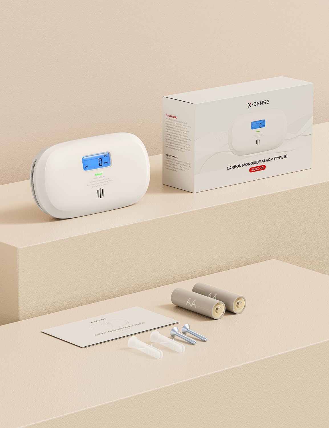 X-Sense Carbon Monoxide Detector, Replaceable Battery Powered CO Alarm with Digital Display, Portable Carbon Monoxide Detector for Travel, XC0C-SR, 1-Pack - Image 8