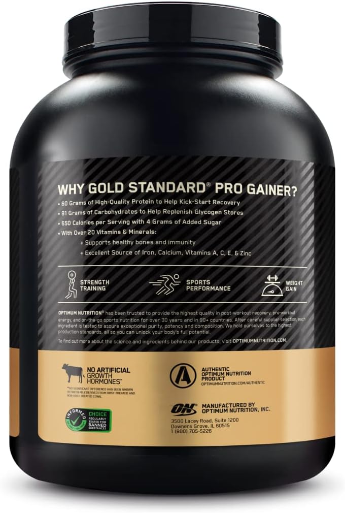 Optimum Nutrition GS Pro Gainer Weight Gainer Protein Powder, Double Chocolate, 5.09 Pounds (Packaging May Vary) - Image 9