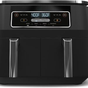 Ninja Foodi 8-Quart Dual-Basket Air Fryer with Smart Finish, 4-in-1 XL Capacity, Nonstick Baskets (8Qt – Black)
