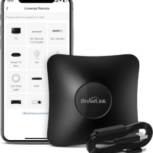 Broadlink RM4 pro Smart IR/RF Remote Control Hub with Sensor Cable(2.4GHz Wi-Fi Only)-WiFi IR/RF Blaster for Home Automation, TV, Curtain, Shades Remote, Works with Alexa, Google Assistant, IFTTT