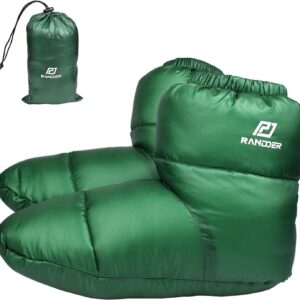 Down Booties Warm Socks 10D Nylon Ultralight Sleeping Sock for Camp, Backpacking, Camping Sleeping Bag Tent Down Slippers Foot Warmer (R02)