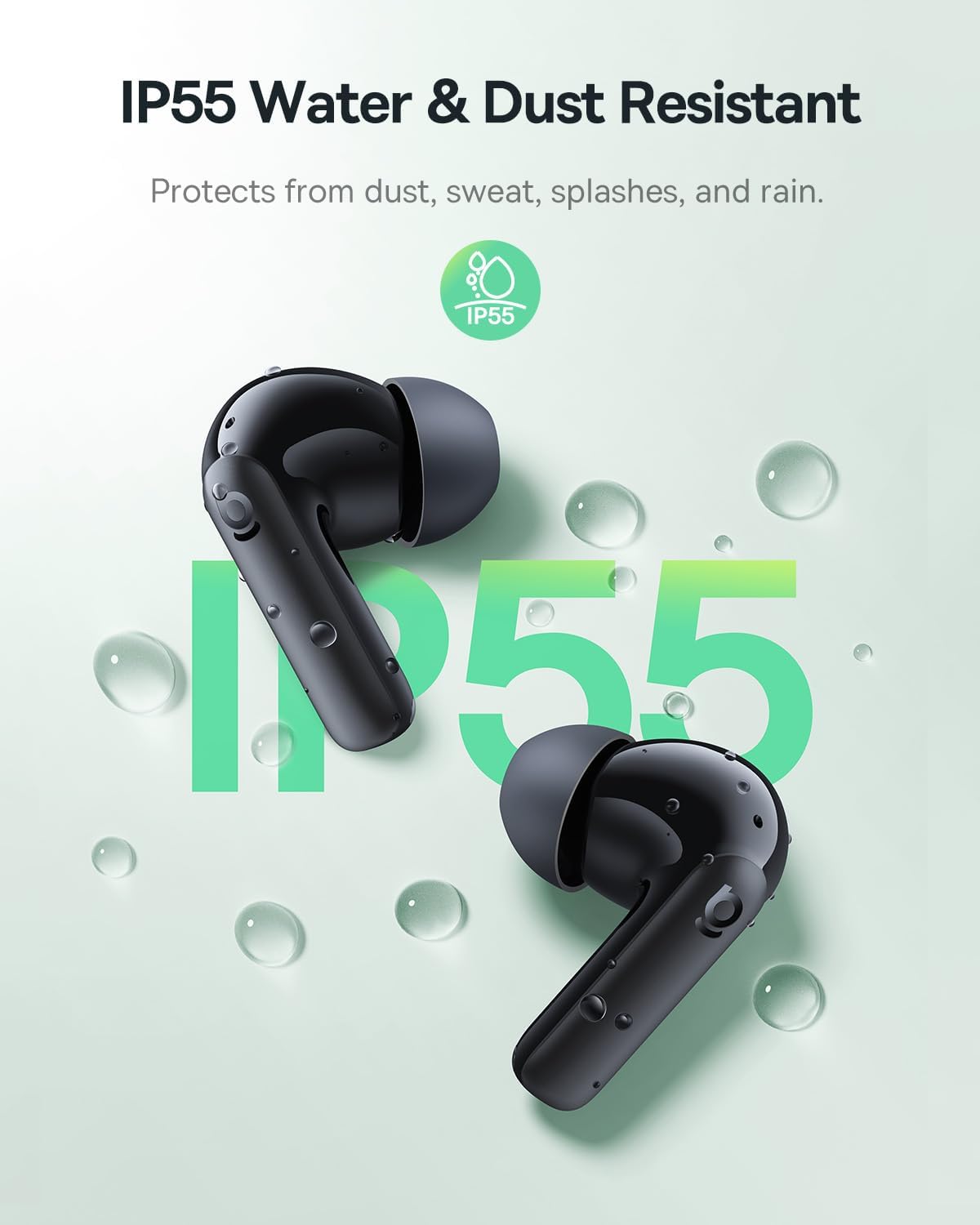 Baseus Bass BP1 NC Hybrid Active Noise Cancelling Wireless Earbuds, 12mm Super-Bass Driver, 41H Playtime, Bluetooth 6.0, IP55 Waterproof, 4-Mic AI ENC, 24 Customizable EQ - Image 6