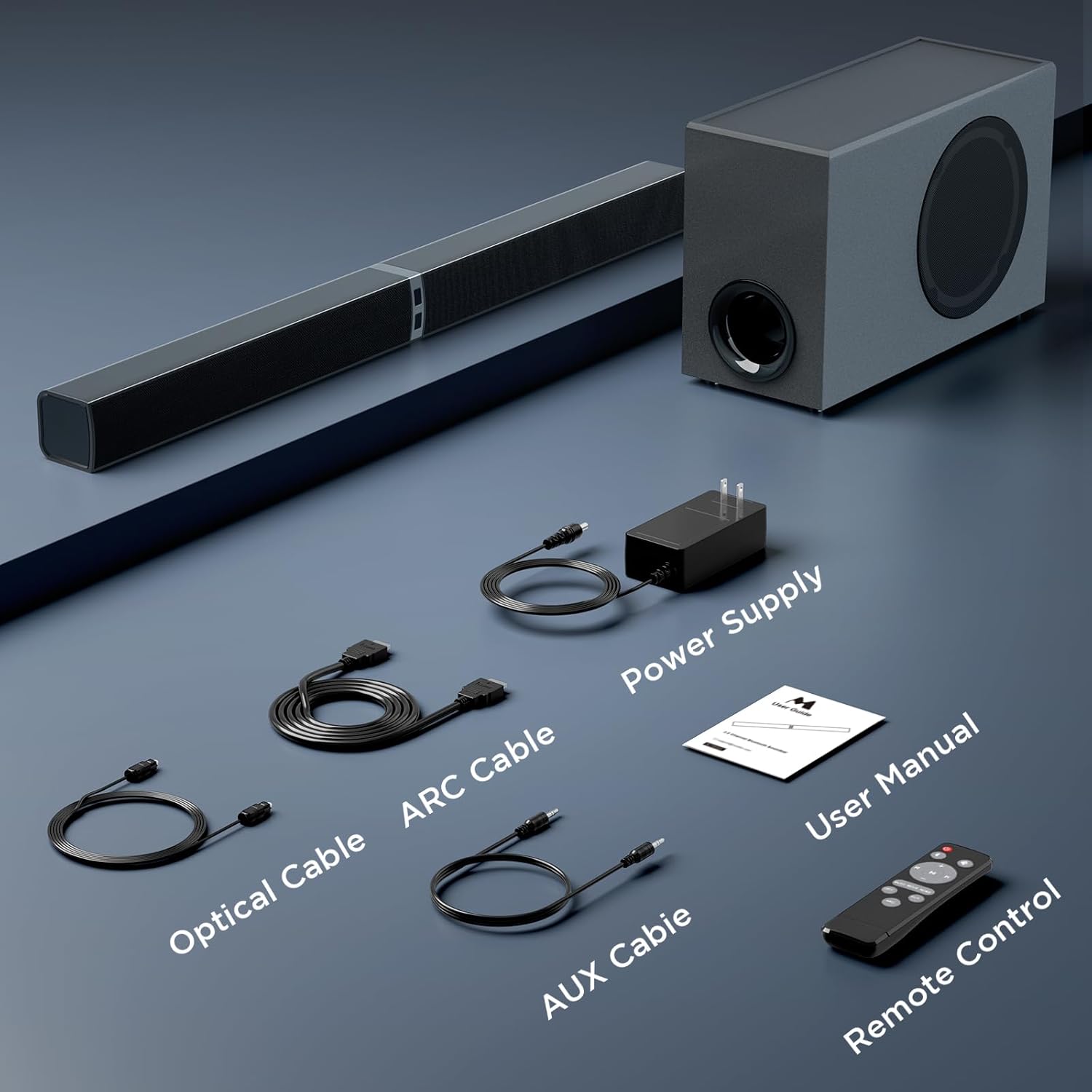 MZEIBO Sound Bar with Subwoofer,120W Soundbar for Smart TV Surround Sound Home Theater System Bluetooth 5.3 Audio Compatible with ARC, AUX, Optical - Image 9