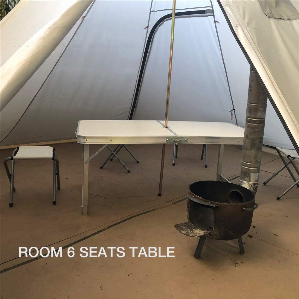 4 Persons 5lb Lightweight Tipi Hot Tents with Stove Jack, 7'3" Standing Room, Teepee Tent for Hunting Family Team Backpacking Camping Hiking - Image 4