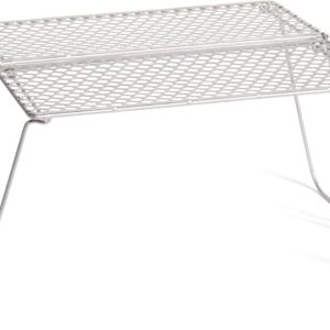 Vargo Titanium Bifold Foldable Campfire Grill – Portable Titanium Grill Surface with Legs – 60+ Square Inch Cooking Surface for Backpackers and Campers