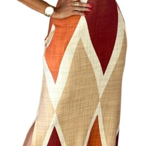 CHICME Women’s Summer Maxi Dress Casual Thick Strap Square Neck Boho Sundress Split Vacation Dresses with Pockets