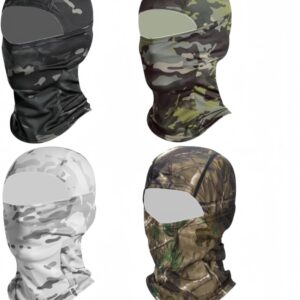 4 Pieces Camo Balaclava Ski Mask Sun Protection Hood Face Cover Full Head Mask for Men and Women for Hunting Fishing