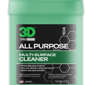 3D All Purpose Cleaner – High-Performance Interior & Exterior Car Cleaner for Vinyl, Leather, Plastic, Fabric, Carpet & More – 1 Gallon