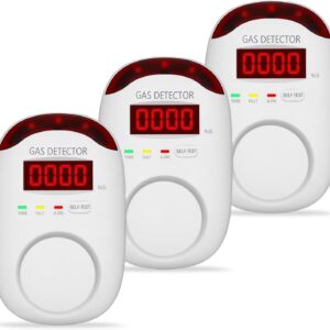 3 Packs Natural Gas Detector – Gas Leak Detector for Home,RV, Gas Detectors for Home Natural Gas,Combustible Gas Detector for LNG, LPG,Propane,Methane.