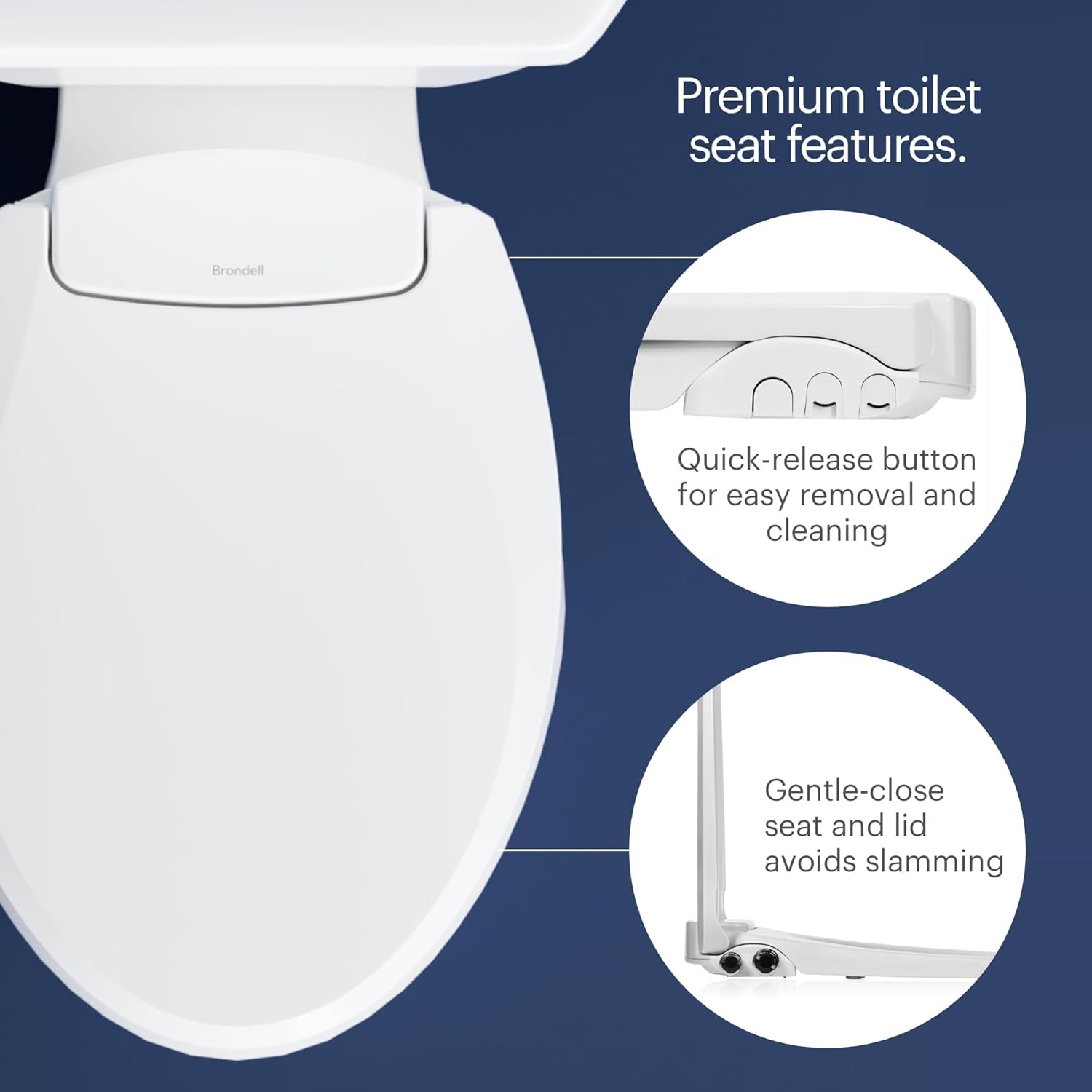 Brondell Bidet Toilet Seat, Non-Electric Swash Ecoseat, Fits Elongated Toilets, White - Dual Temperature, Dual Nozzle System - Bidet with Easy Installation - Image 9