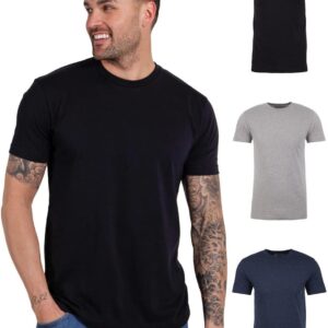 INTO THE AM Men’s T-Shirts Soft Cotton Blend Crew Neck Tee S – 4XL Athletic Fit Plain & Logo Basic T-Shirt for Men