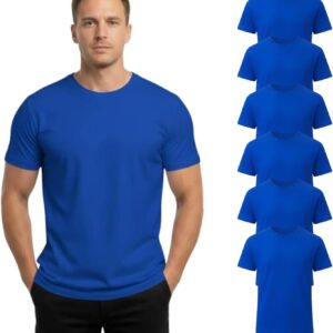 Men’s T-Shirt 100% Cotton Premium Crew Neck, Short Sleeve, Regular Fit, Solid Casual Tee
