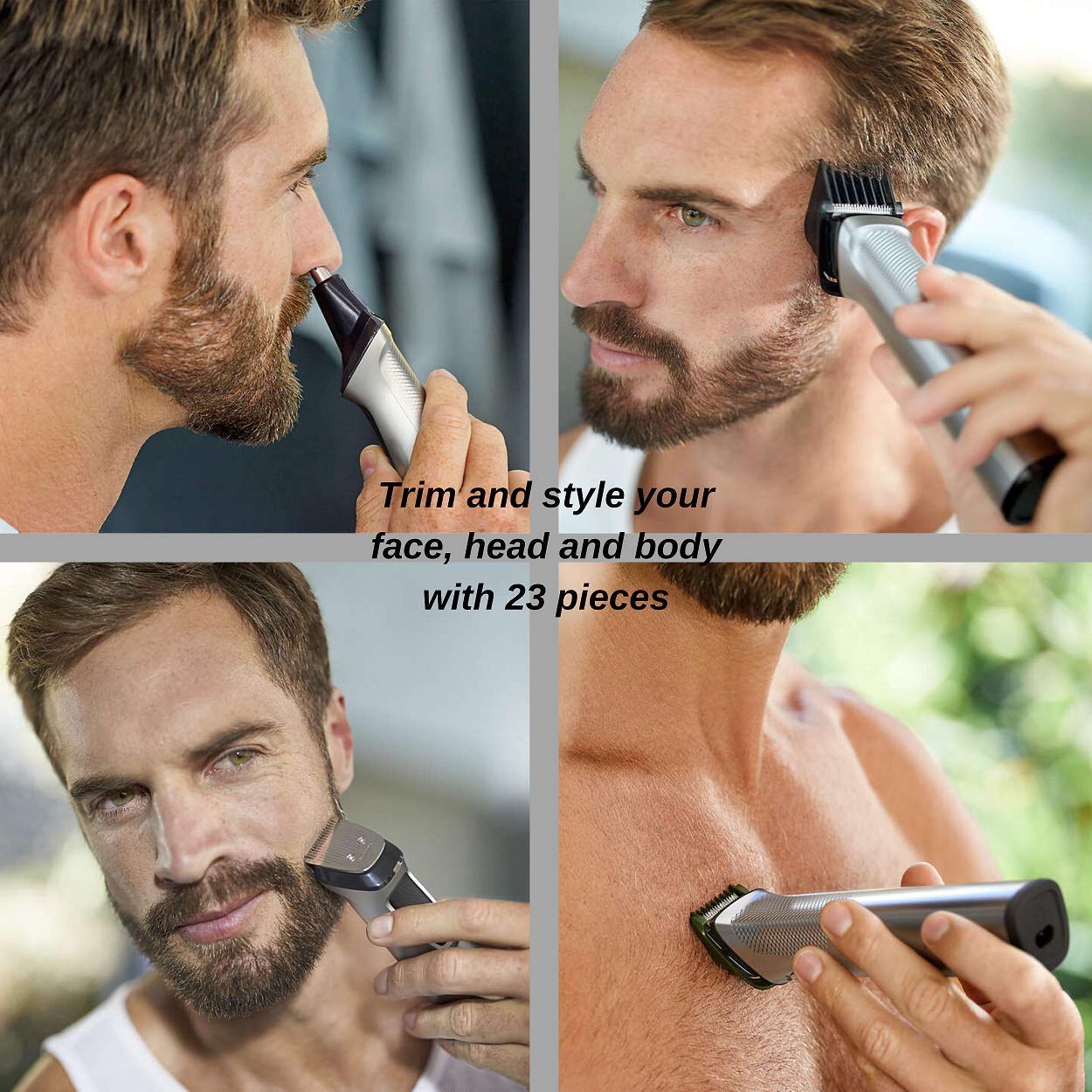 Philips Norelco Multigroom Men's Beard Grooming Kit with Trimmer for Head Body, Face -Stainless Steel with Travel Case - Image 4