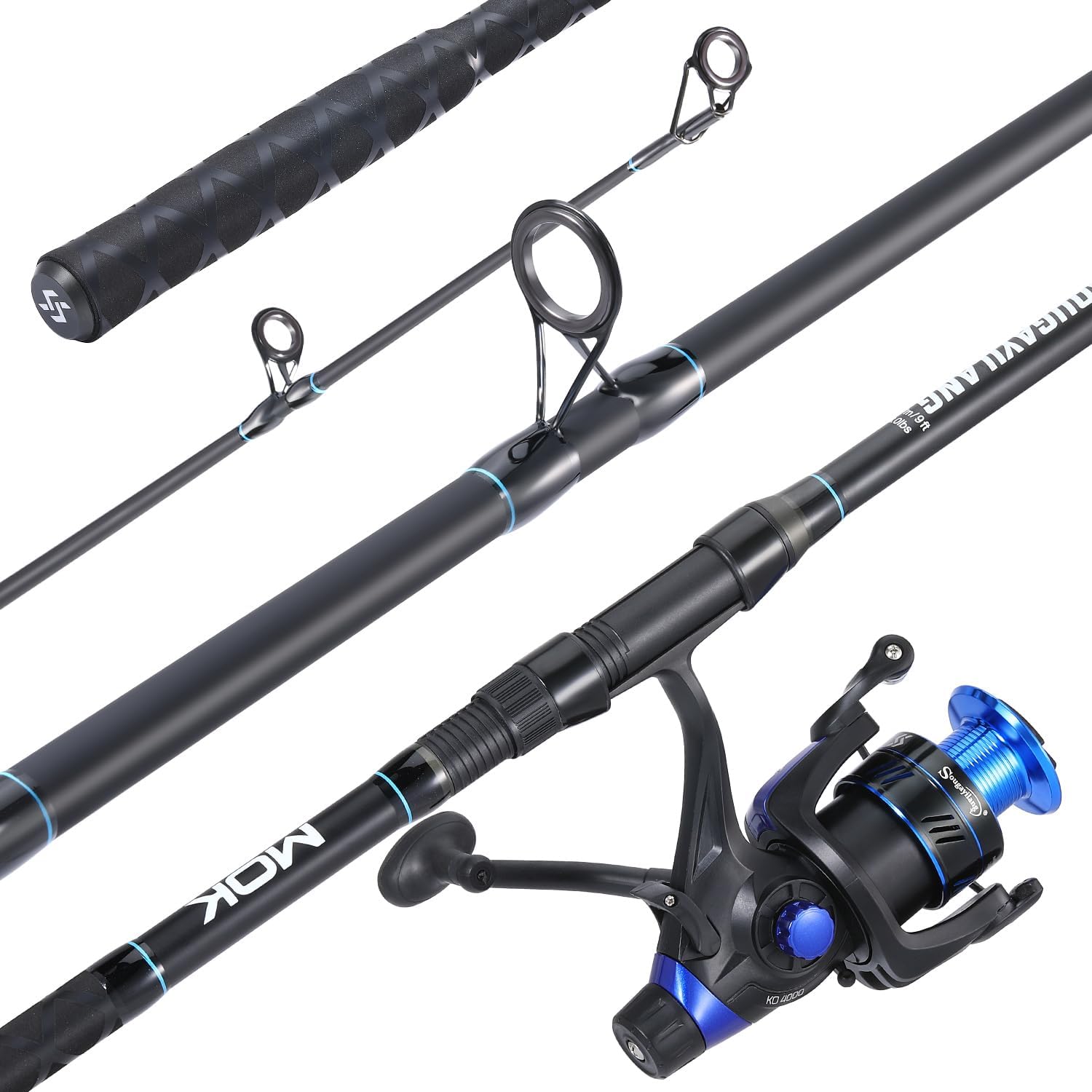 Sougayilang Surf Fishing Rod Combo Medium/Heavy 3 Piece Baitfeeder Spinning Combo with 4000 Size Reel for Travel - Image 2
