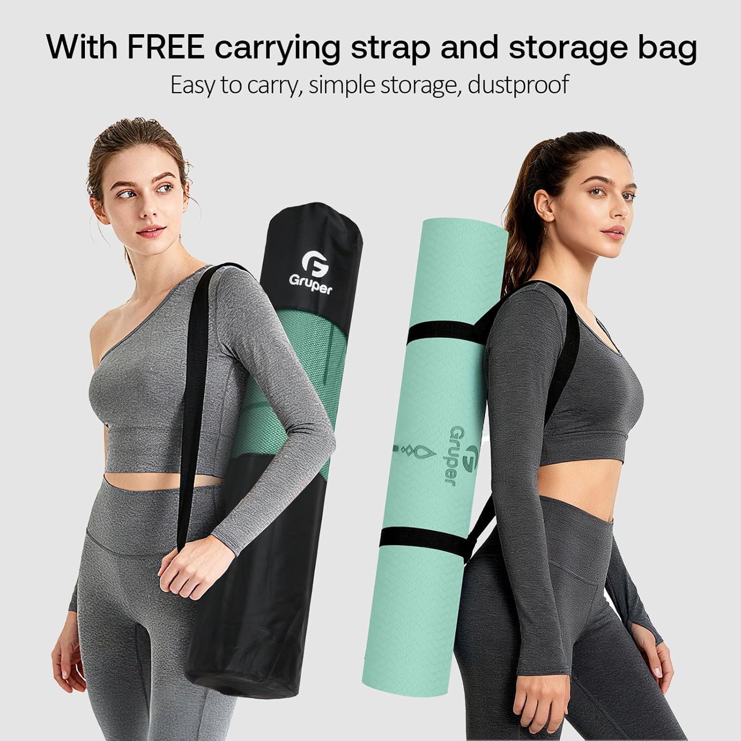 Yoga Mat Non Slip TPE Extra Wide Yoga Mat with Alignment Mark, 72"L x 32"W x 0.32"/0.24"Th (183cm x 80cm x 8mm/6mm), Anti-Tear Exercise Mat with Carrying Strap and Bag, Workout Mats for Yoga, Pilates - Image 6