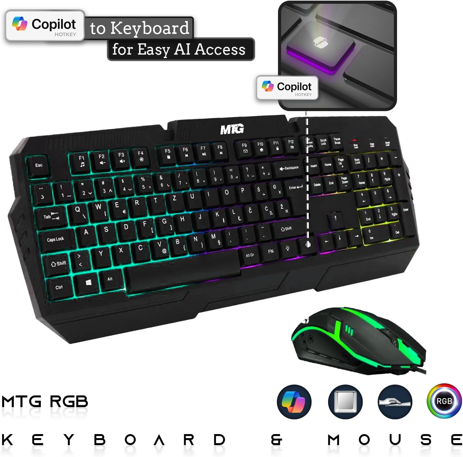 Dell Desktop PC Gaming Bundle - Core i7, 16GB RAM, 1TB SSD, 24-inch Curved Monitor, AMD RX 550, RGB Keyboard with AI-Enhanced Copilot Key and Mouse, RGB Headphone, Webcam, Wi-Fi, Win 11 Pro (Renewed) - Image 7