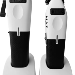 TPOB Play Barber Hair Clippers & Trimmer for Men 7500 RPM with Rubber Grips (White 2 Set)
