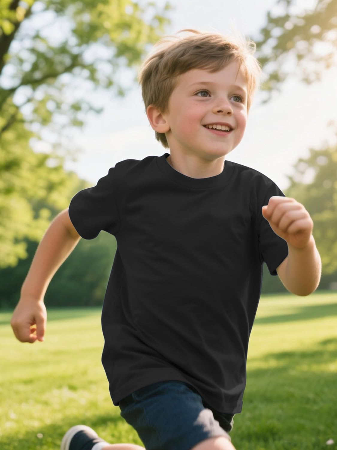 Poroka 5 Pack Boy Shirts Toddler Short Sleeve Cotton T-Shirt Cloth Summer Crew Neck Tops for Kids - Image 2