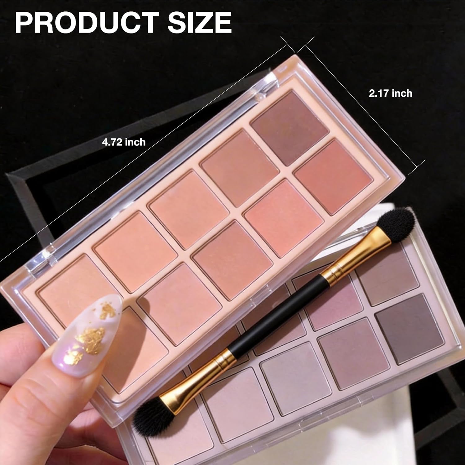 10 Colors Matte Neutral Eyeshadow Palette, Taupe Brown Mauve Nude Eye Shadow for Older Women, Blendable Long Lasting Natural Grey Smokey Eyeshadow Cool Toned Contour Makeup Palette - Image 7